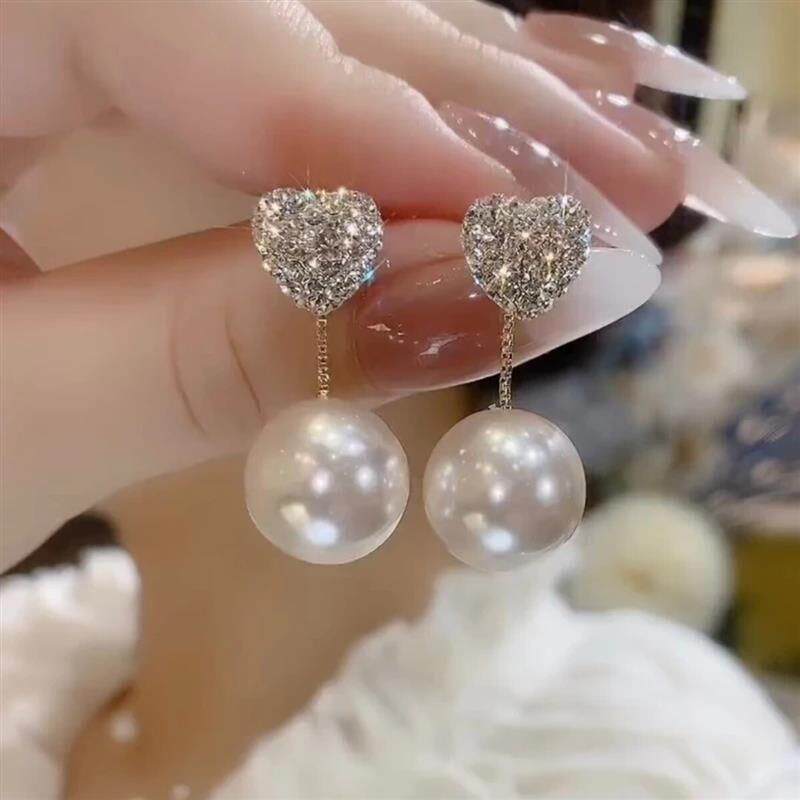 澜山居百货合金耳饰 气质女耳饰一款两戴爱心耳环小众耳钉设计