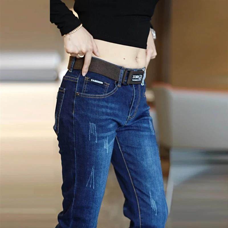 新织序衣舍秋冬新款男士轻奢高端修身小直筒百搭长裤高档牛仔裤