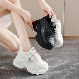 葳闲百货店内增高女鞋春夏新款皮面小个子显高厚底爆款老爹鞋休闲