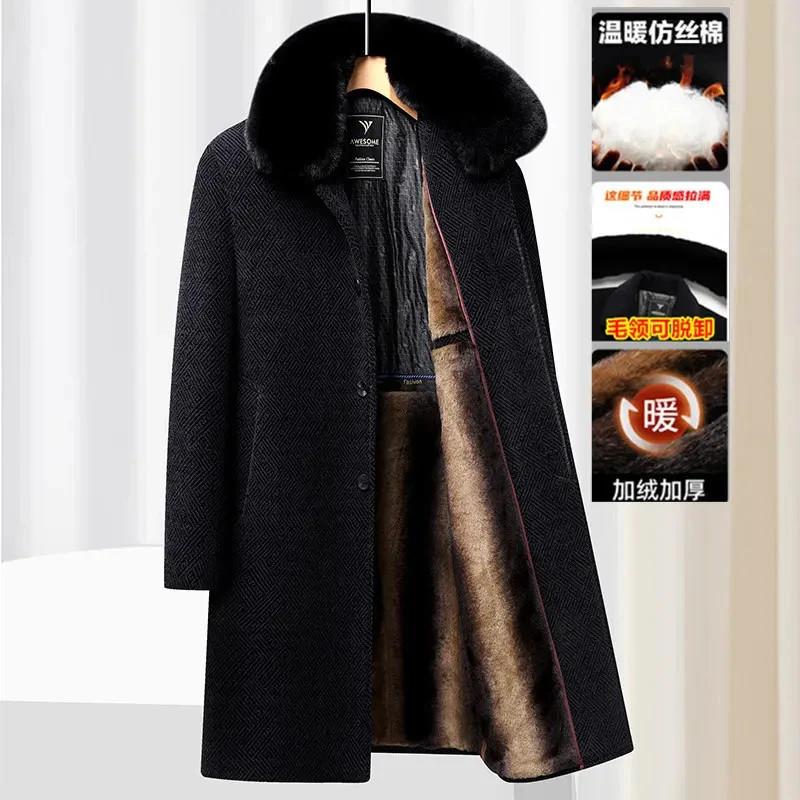 JAKE CAVOS杰克卡沃斯淼h森创商务男装中老年加绒长款外套冬季保