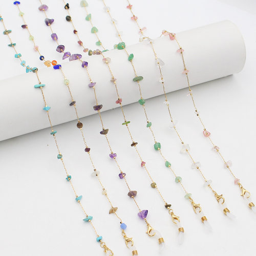 彩色碎石眼镜链女挂链装饰配件简约时尚挂脖链条太阳眼镜链子挂绳