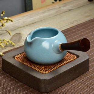 美人西施壶天青汝瓷开片陶瓷功夫茶具家用泡茶壶 汝窑茶壶单壶日式