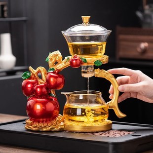 家用功夫磁吸高档泡茶神器玻璃茶壶一整套 懒人自动泡茶器茶具套装