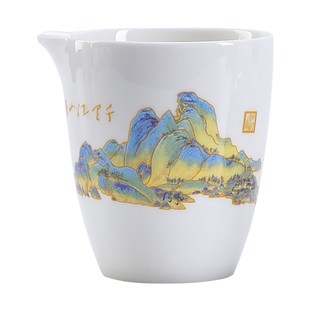 德化白瓷公道杯家用单个分茶器公杯防烫功夫茶具陶瓷茶海匀杯配件