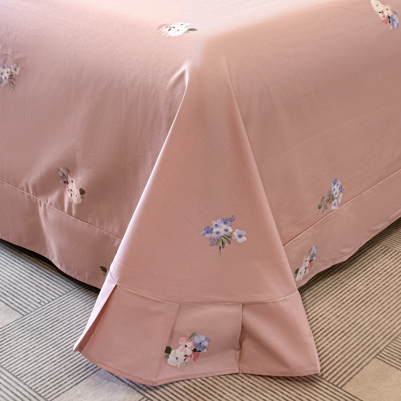 A类60支全棉床单单件双人纯棉单子270x250圆角180x245cm1.2单人床