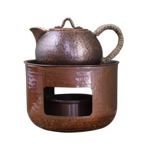 煮茶炉家用围炉小茶炉室内户外电陶炉炭火观火煮茶迷你 纯紫铜中式