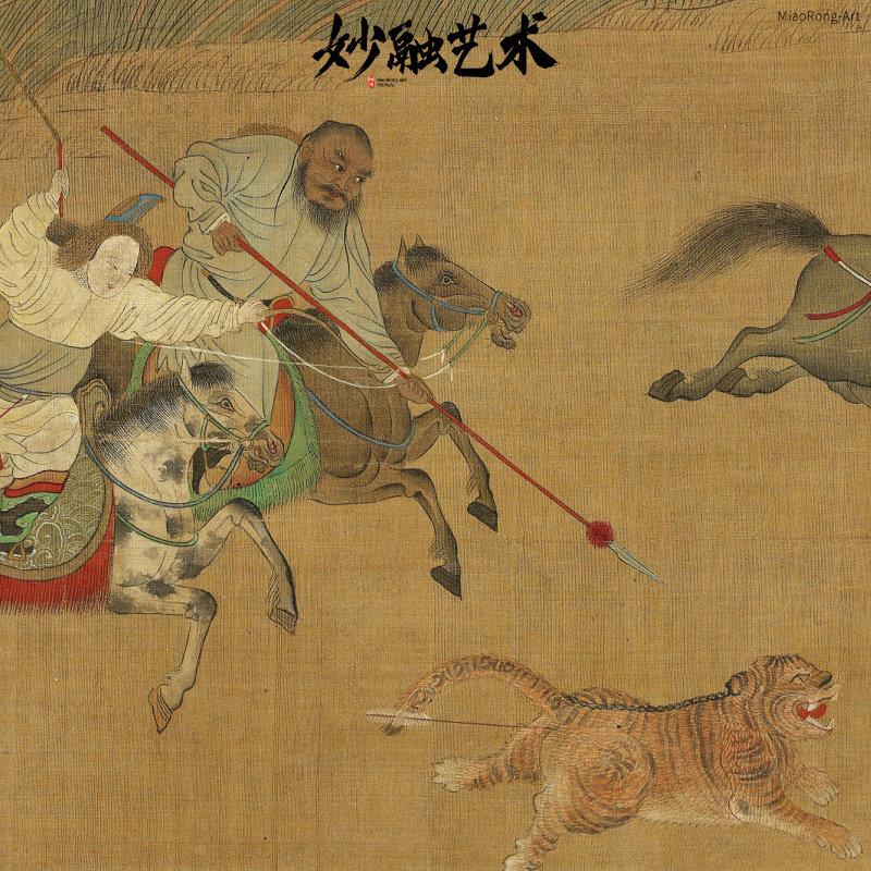 鞑靼狩猎图游牧民族特色蒙古元素挂画客厅装饰画背景墙壁画仿古画