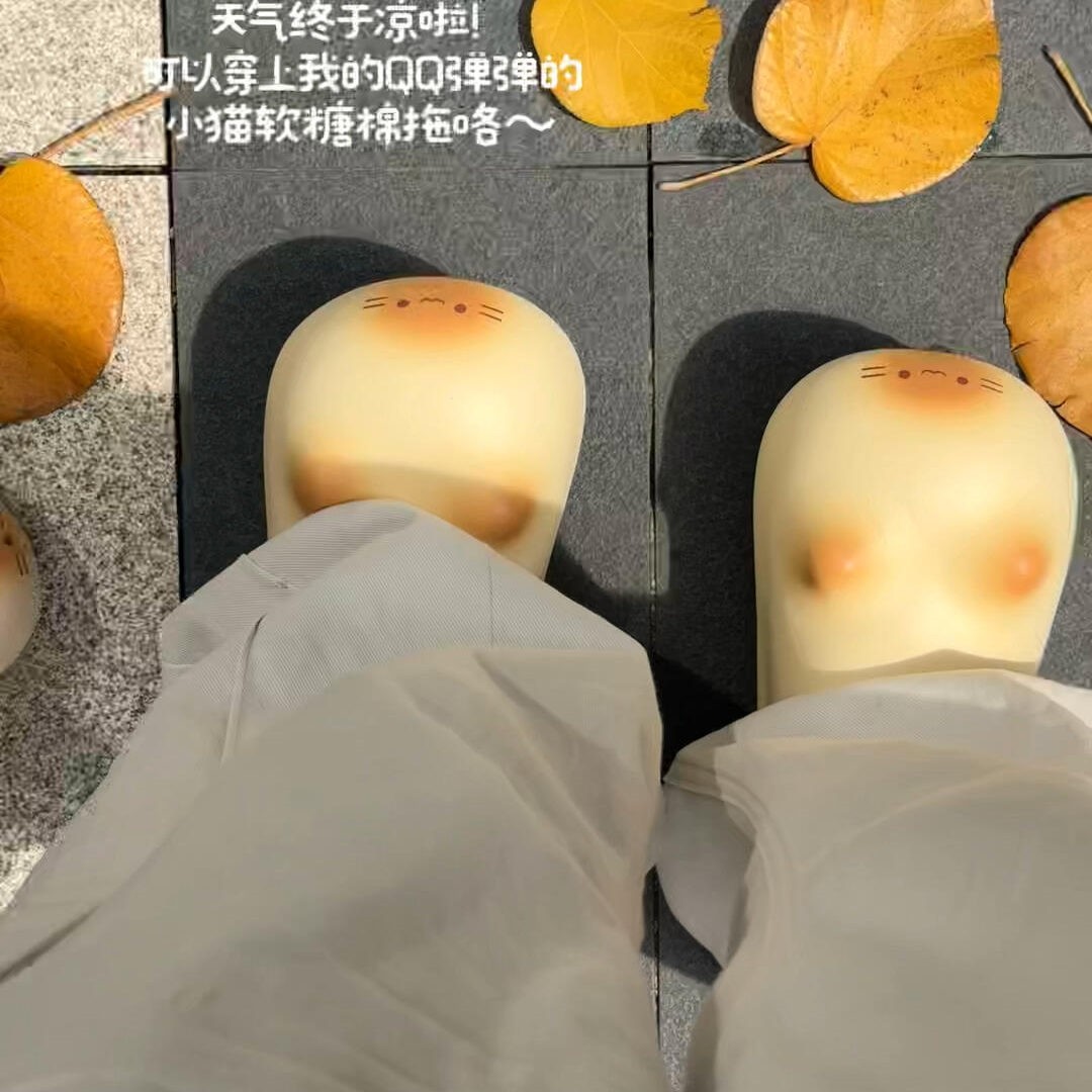 小猫咪棉拖鞋女可爱秋冬室内家居鞋防水包跟加厚全包保暖棉鞋外穿