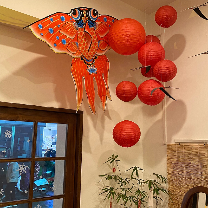 新年风筝装饰办公室店铺摆件客厅过年家居灯笼纸鸢挂件氛围饰品