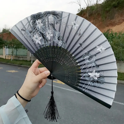 骨扇瓷爹同款折扇竹质古风扇子学生女中小扇子折叠扇子古风学生礼