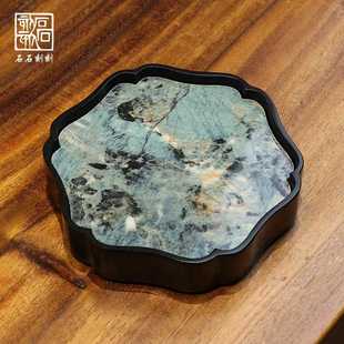 乌金石茶壶壶托底座家用茶壶垫 壶承干泡台储水小茶壶托中式