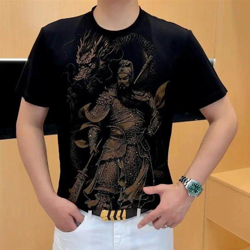 磐拓男装LMVQ2026新款霸气关羽图短袖男士圆领百搭薄款修身型T恤