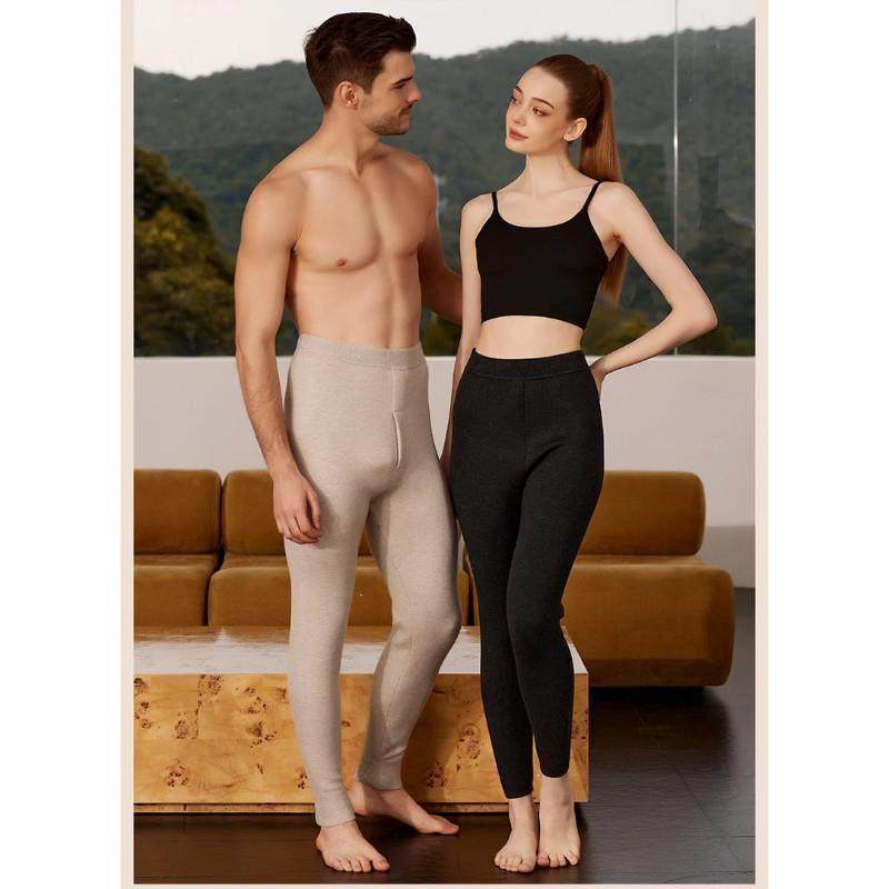 嘉澍精品秋冬季高档贴身加绒卫生裤男女同款打底n裤加厚羊毛裤睡