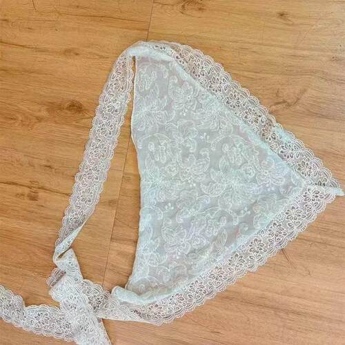 ZH鞋服甄选1韩系设计感腰带精美提花蕾丝木耳绑带屁帘百搭丝巾