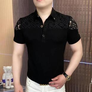 潮流修身 HQ轻奢严选品质POLO衫 l夏半袖 商务镂空男士 薄帅 轻奢时尚