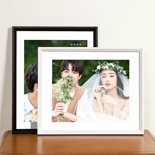 胡桃色大相框挂墙实木画框装裱A3A4纸油画4k8k八开24寸16木质框架