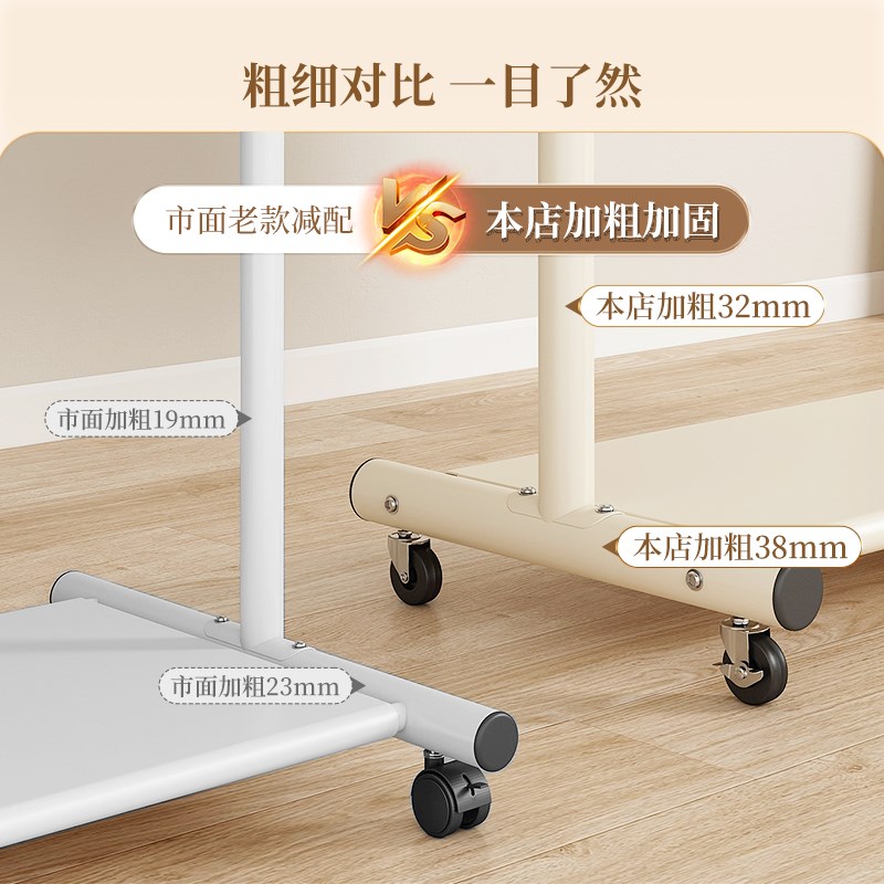 简易衣帽架落地室内挂衣架卧室衣服收纳架子家用凉衣杆加粗晾衣架