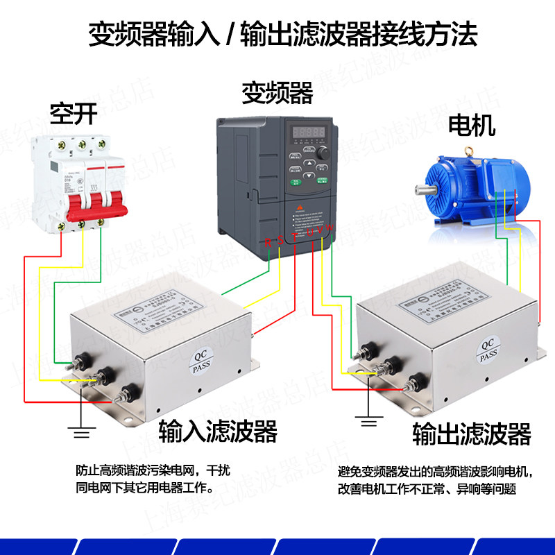 交流三相三线380v变频器伺服输入EMC抗干扰电源滤波器SJB920-30A