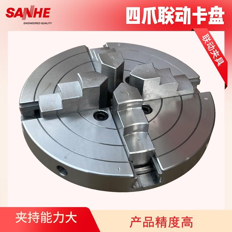 木工车床夹头4寸6寸多功能DIY四爪联动夹具家用英制螺纹轴夹头