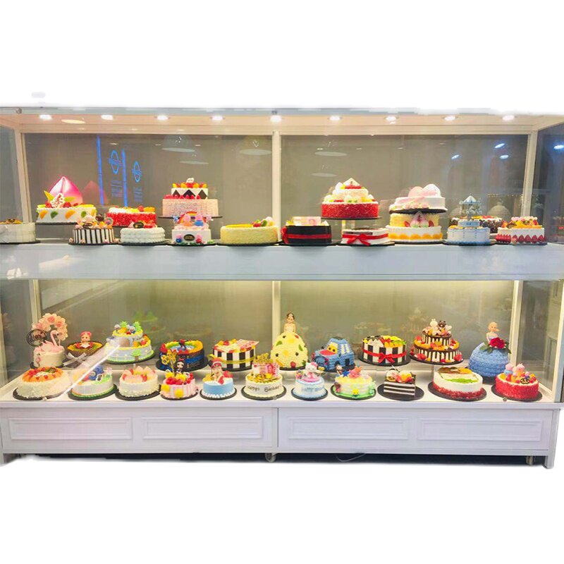 蛋糕面包店展示柜生日蛋糕样品仿真模型铁艺展示架糕点玻璃商用柜