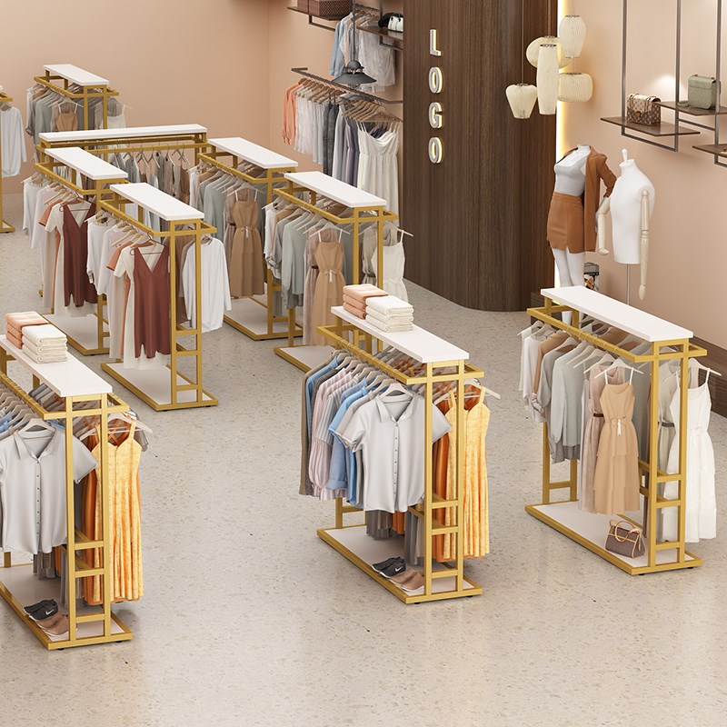 服装店展示架童装店衣服挂衣架女装落地陈列架男装店中岛金属货架