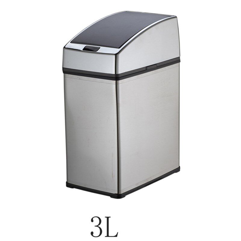 智能感应桌面垃圾桶 3L4L6L小容量不锈钢 方形智能汽车办公垃圾桶