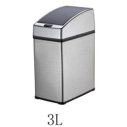 智能感应桌面垃圾桶 3L4L6L小容量不锈钢 方形智能汽车办公垃圾桶