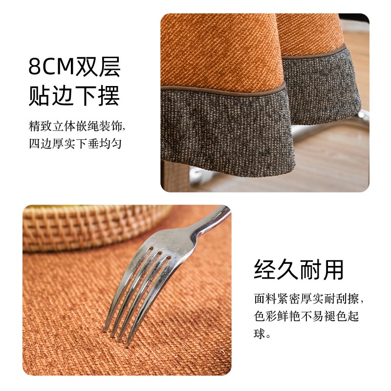 圆桌布新中式复古风纯色仿棉麻轻奢高级感圆形餐桌垫布艺台布定制