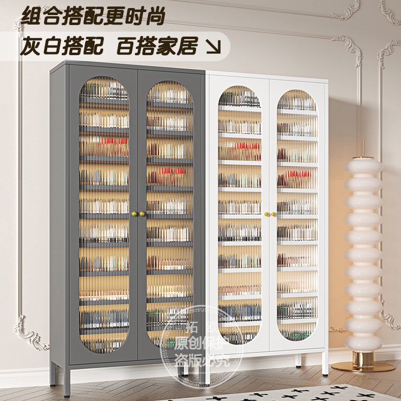 钢制鞋柜家用入户门口玄关柜收纳阳台金属储藏柜铁艺多层防尘鞋架