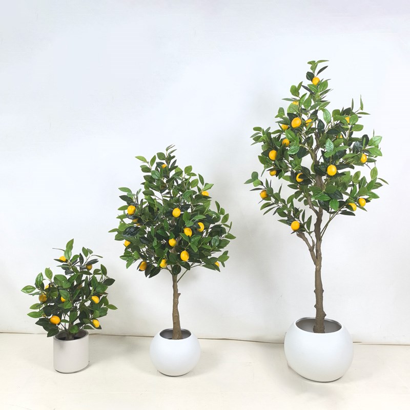 仿真柠檬树盆栽带果北欧假植物摆件ins装饰绿植盆景室内橘子树