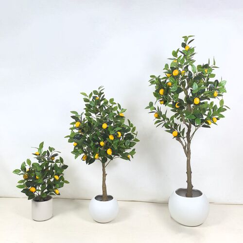 仿真柠檬树盆栽带果北欧假植物摆件ins装饰绿植盆景室内橘子树