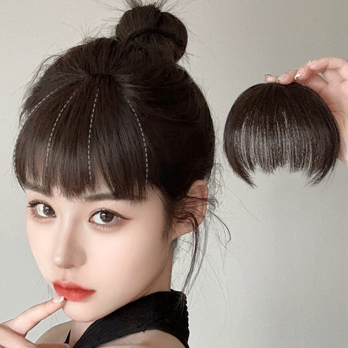 狗啃刘海假发女自然前额网红眉上假刘海真发无痕隐形发际线假发片