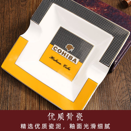 陶瓷雪茄烟灰缸欧式时尚家用室大号烟盅客厅办公创意个性潮流摆件