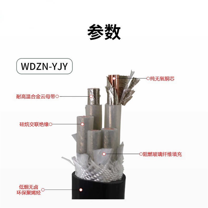 珠江国标低烟铜芯无卤阻燃WDZN-YJV电缆线3 4 5芯10/16/25/35电缆