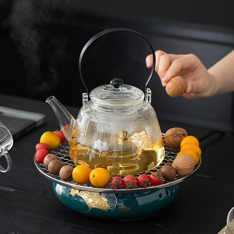 煮茶器电陶炉加厚耐热玻璃煮茶壶高端提梁泡茶壶电热煮茶炉烧水