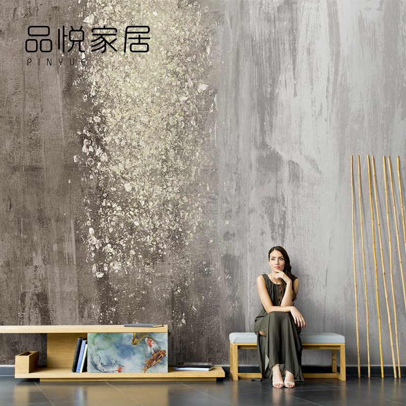 北欧复古轻奢金粉抽象涂鸦壁纸创意客厅电视背景墙纸卧室无缝墙布