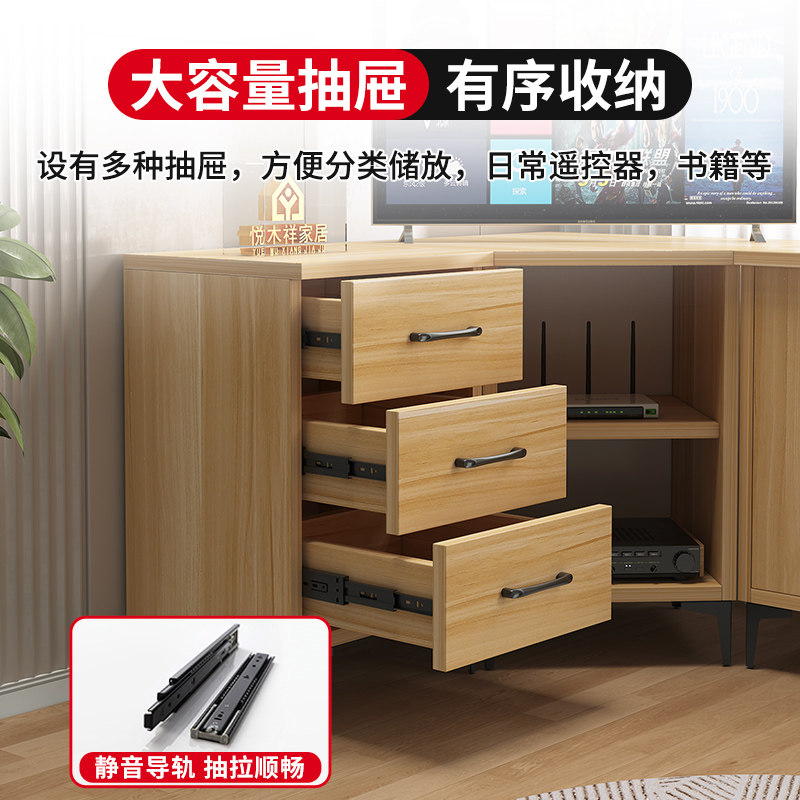 实木定制40深转角电视柜大容量墙角拐角储物柜可放65寸电视老式柜