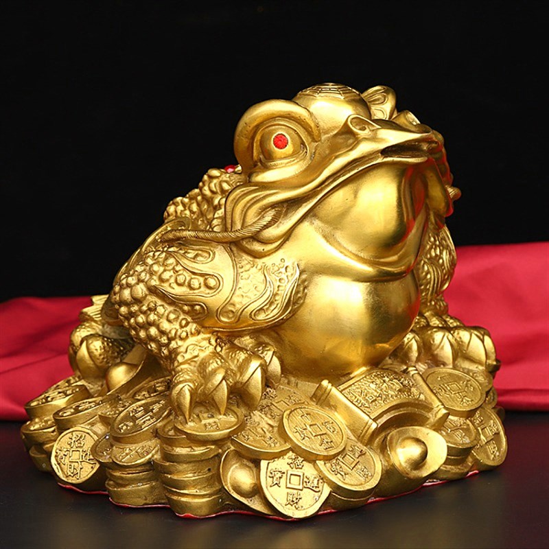 多款尺寸纯铜金蟾小号黄铜八卦七星三足蟾王家居店铺收银摆件