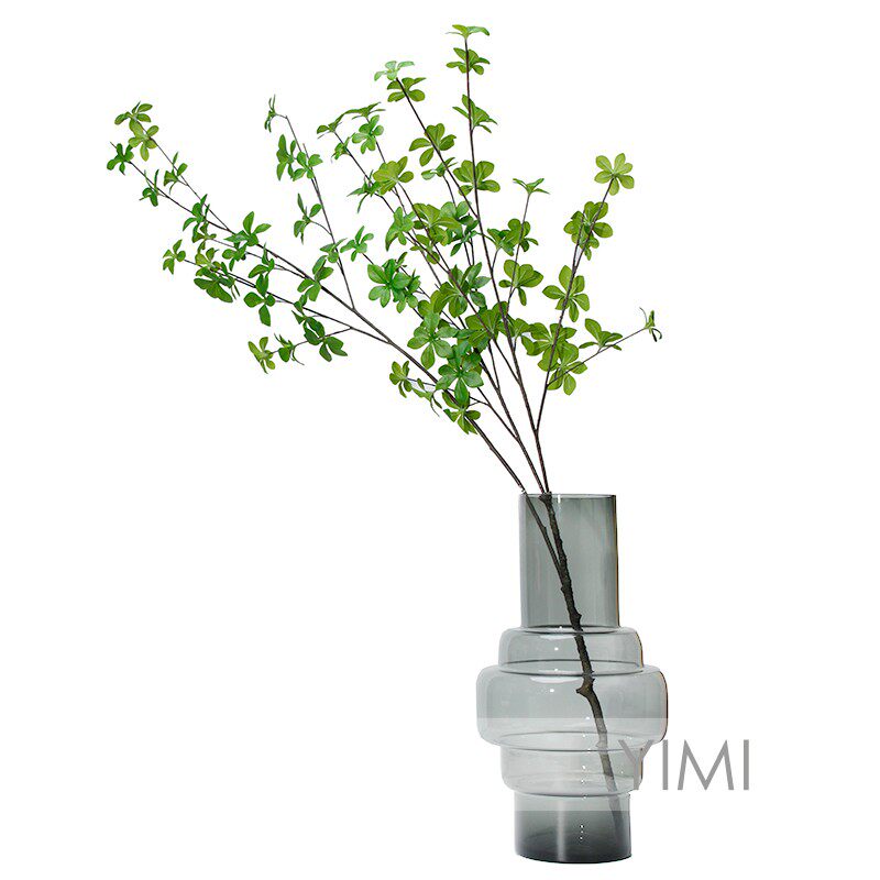 壹洣现代简约几何层叠玻璃花器花瓶摆件轻奢样板房售楼处玄关饰品