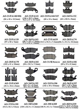 适配FA159/165/659/174/185/369/197/229/231266通用前后煞车片