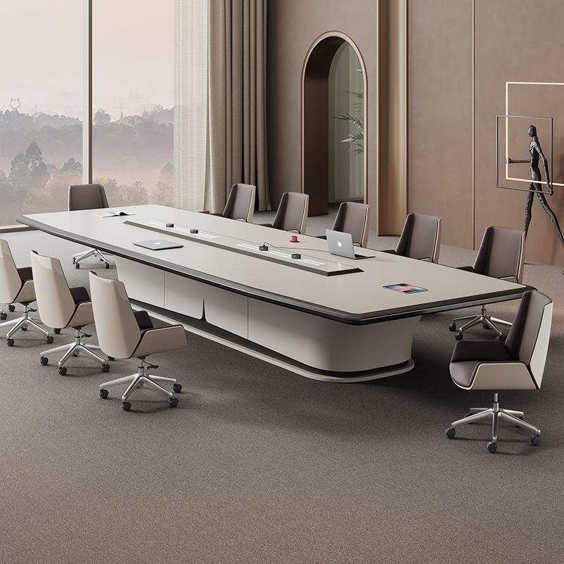 需定制烤漆会议桌长桌简约现代大型会议室培训洽谈条桌职员办公桌
