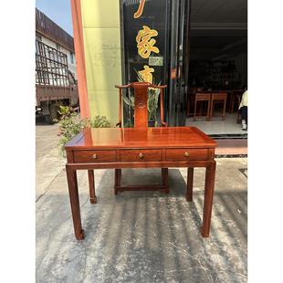 红木书桌刺猬红木写字台明式马蹄形红木书桌实木中式书桌