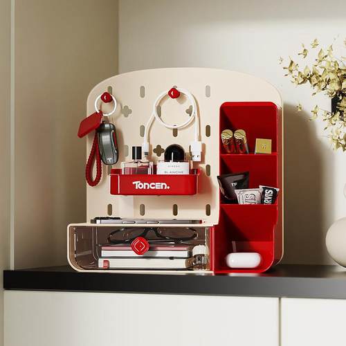 玄关钥匙收纳盒摆件桌面整理洞洞板进门入户鞋柜放首饰挂架置物架