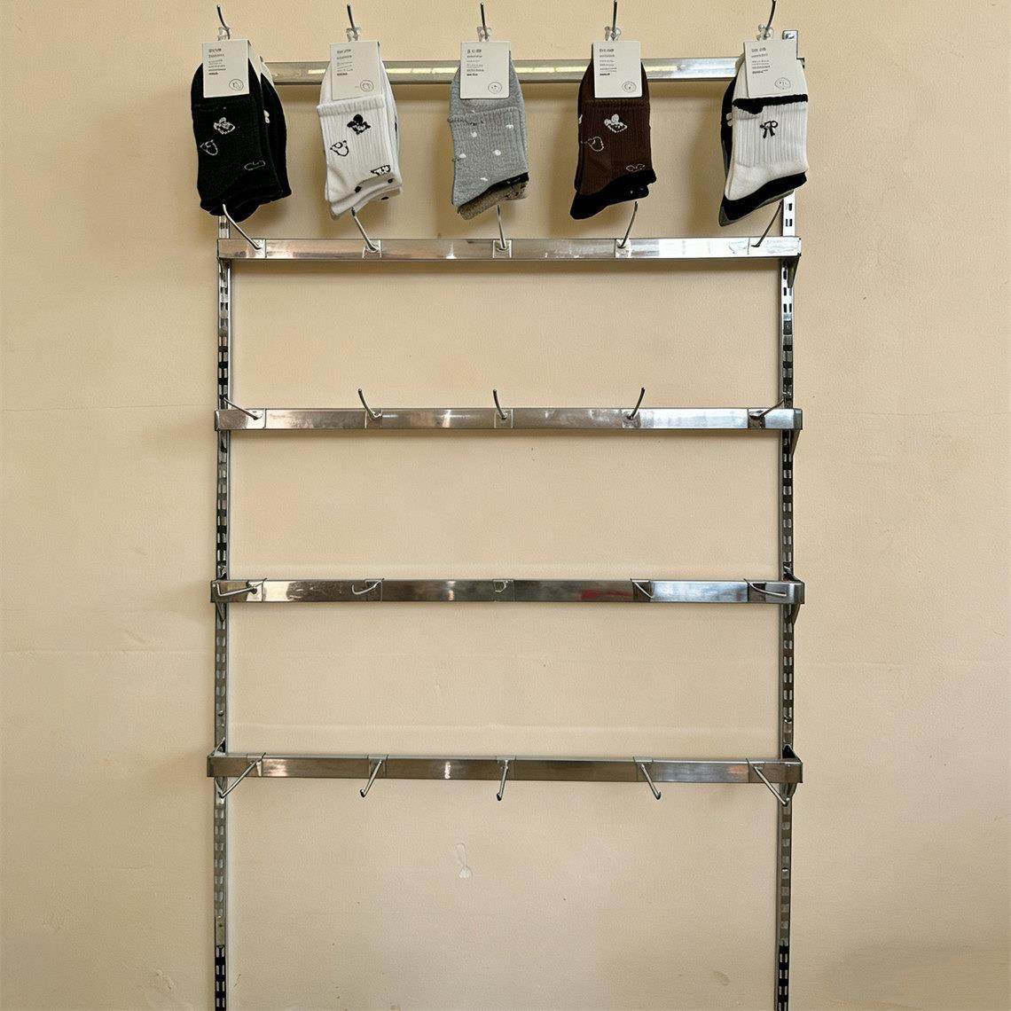 不锈钢墙上展示架可调节方管货架商用袜子饰品手机配件零食展示架,商业/办公家具,立柱/横梁,淘宝优惠券,粉丝福利购,淘宝优惠卷