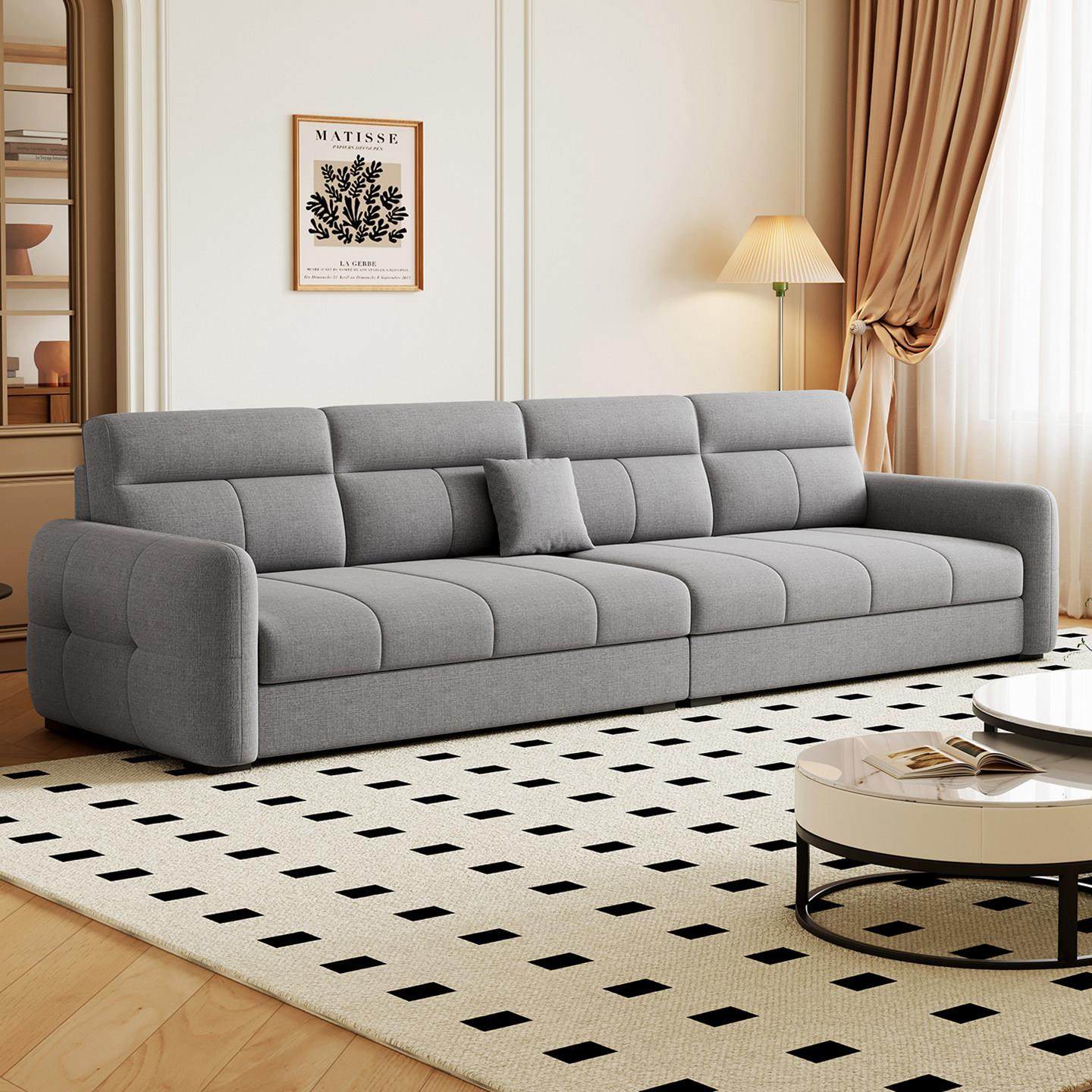 住佳2025新款奶油风棉麻布艺沙发客厅出租房小户型直排现代简约,住宅家具,布艺沙发,淘宝优惠券,粉丝福利购,淘宝优惠卷