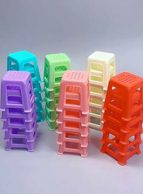 娃娃屋迷你仿真小椅子 BJD微缩食完场景厨房麻将桌小凳子道具配件