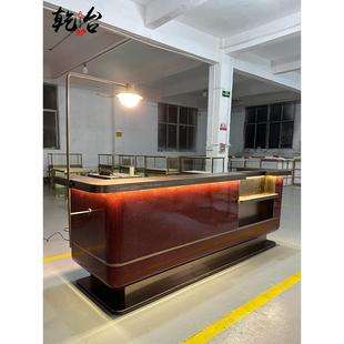 售楼部接待台吧台公司酒店前台水吧台烤漆异型简约吧台桌