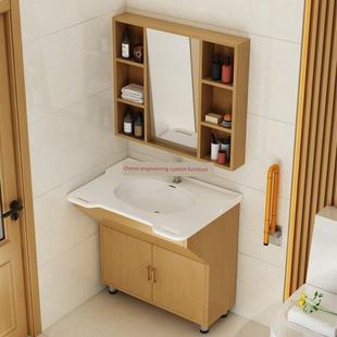 定制养老院适老化台盆敬老院康养中心老年洗手台盆镜柜一体浴室柜