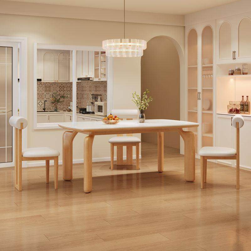 岩板餐桌椅组合原木奶油风2025新款实木家用小户型餐厅饭桌长方形,住宅家具,岩板餐桌,淘宝优惠券,粉丝福利购,淘宝优惠卷