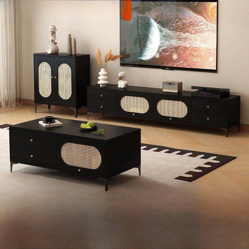 藤电视柜咖啡桌组合现代简约家居客厅小公寓卧室视频柜储物柜,住宅家具,电视柜,淘宝优惠券,粉丝福利购,淘宝优惠卷